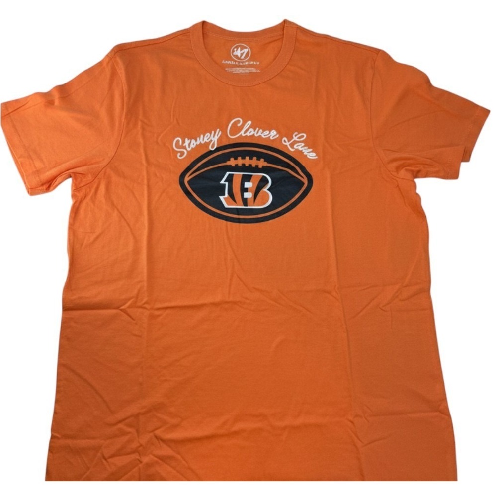 47 Brand x Stoney Clover Lane Cincinnati Bengals Orange Tee Shirt Mens Large NEW